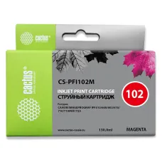 Чернильный картридж Cactus CS-PFI102M (пурпурный; 130стр; IP iPF500, iPF600, iPF700, MFP M40, iPF765, LP17, LP24)