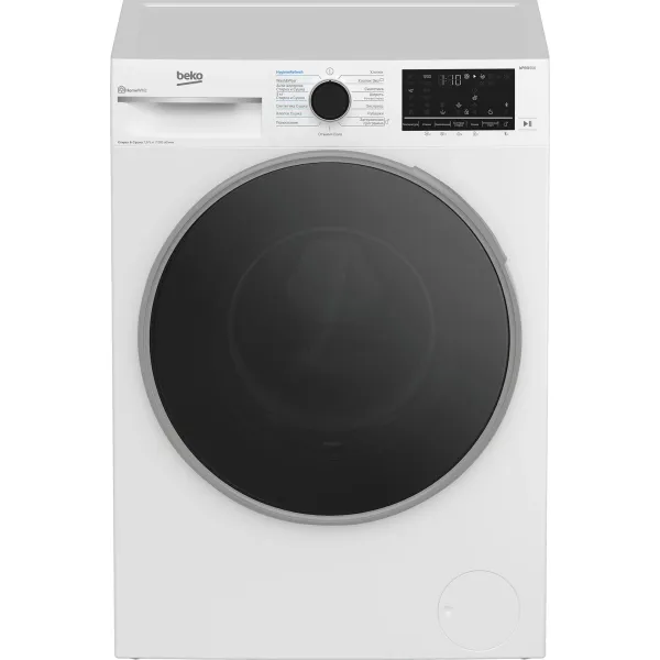 Стиральная машина Beko B3DFR57H23W(фронтальная средняя, класс стирки/отжима/э.потребления: A/B/B , макс: 7кг, с сушкой, 1200 об/мин, 60x84.4x49.6см, белый)
