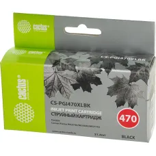 Чернильный картридж Cactus CS-PGI470XLBK (черный пигментный; 21,4стр; 21,4мл; Pixma MG5740, MG6840, MG7740, TS5040, 6040, 8040, 9040) [CS-PGI470XLBK]
