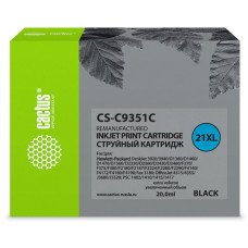 Чернильный картридж Cactus HP 21XL CS-C9351C (оригинальный номер: №21XL; черный; 20стр; 20мл; DJ 3920, 3940, D1360, D1460, D1470, D1560, D2330, D2360)