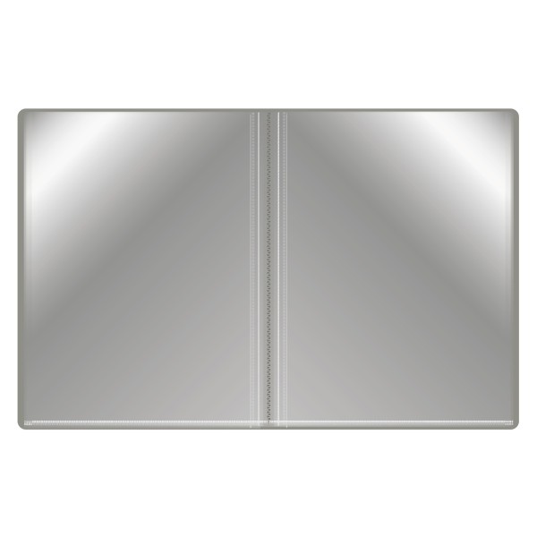 Папка Бюрократ -BPV40GREY (A4, пластик, толщина пластика 0,65мм, карман торцевой с бумажной вставкой, серый)