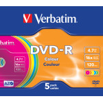 Диск DVD-R Verbatim (4.7Гб, 16x, slim case, 5)