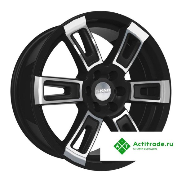 Скад Тор R15/6.5J PCD 5x139,7 ET 40 ЦО 98,5 черный матовый с полированной лицевой поверхностью