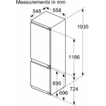 Холодильник полновстраиваемый Bosch KIN96VFD0 (No Frost, D, 2-камерный, объем 290:215/75л, 55.8x193.5x54.8см, белый)