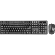 Клавиатура и мышь DEFENDER C-915 RU Black USB (радиоканал, классическая мембранная, 104кл, светодиодная, кнопок 3, 1200dpi) [45915]