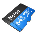 Карта памяти microSDXC 64Гб Netac (Class 10, 80Мб/с, UHS-I U1, адаптер на SD)