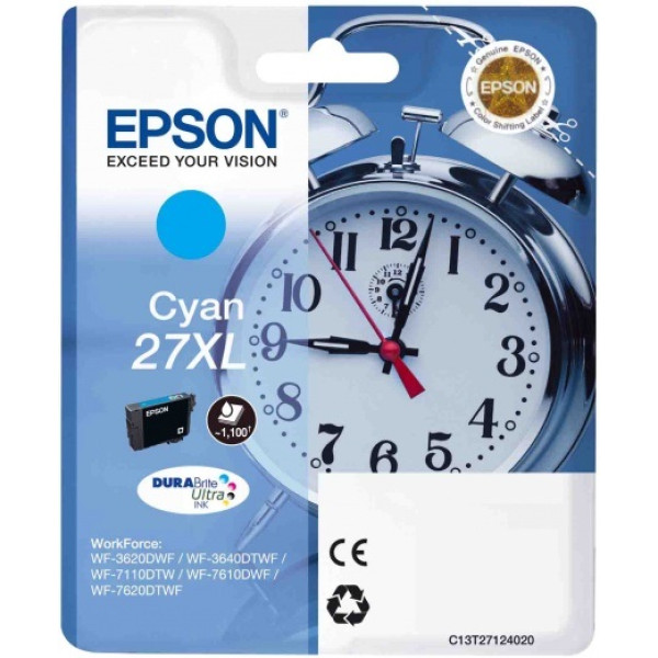 Картридж Epson C13T27124020 (голубой; 1100стр; 11мл; WorkForce WF-7110DTW, WorkForce WF-7610DWF, WorkForce WF-7620DTWF,WorkForce WF-7710DWF,)