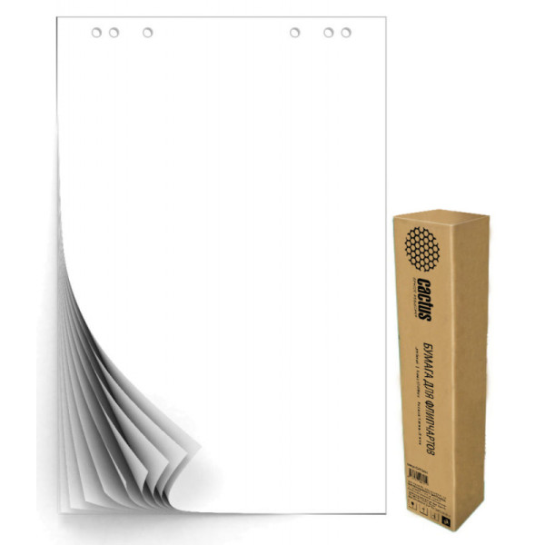 Блок бумаги Cactus CS-PFC20W-5 (для флипчартов, белый, упак.: 5шт)