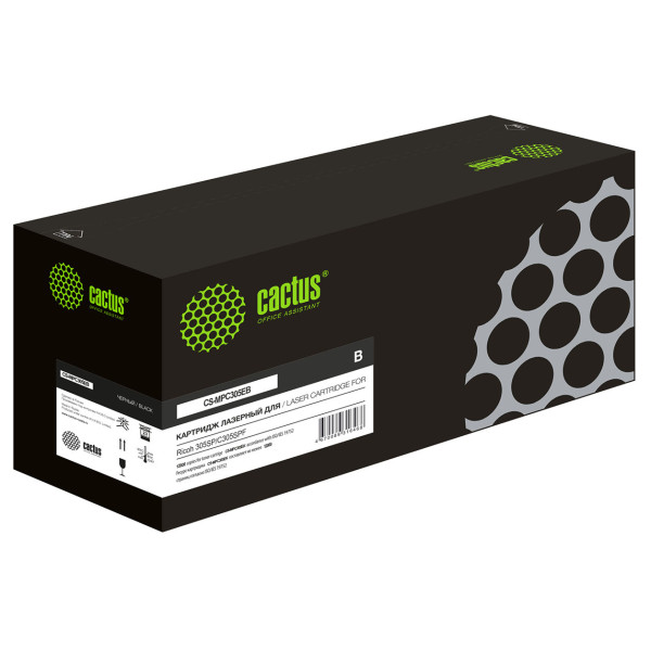 Тонер-картридж Cactus CS-MPC305EB (оригинальный номер: 842079; черный; 12000стр; Aficio MPC305SP, C305SPF)