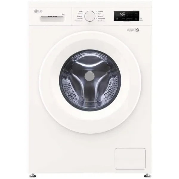 Стиральная машина LG F2Y1NS3W(фронтальная средняя, класс стирки/отжима/э.потребления: A , макс: 6кг, 1200 об/мин, инвертер, 60x85x45.5см, белый)