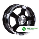 Скад Акула R16/6J PCD 4x100 ET 50 ЦО 60,1 черный с полированной лицевой поверхностью