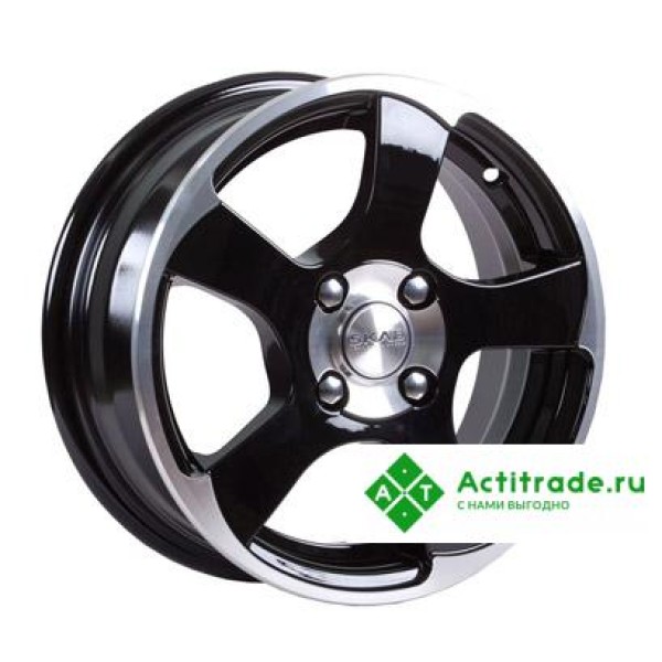 Скад Акула R16/6J PCD 4x100 ET 50 ЦО 60,1 черный с полированной лицевой поверхностью