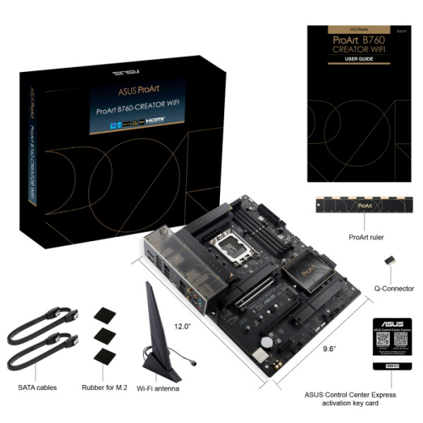 Материнская плата ASUS PROART B760-CREATOR WIFI (LGA1700, Intel B760, 4xDDR5 DIMM, ATX, RAID SATA: 0,1,10,5)