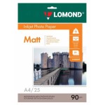 Фотобумага Lomond 0102029 (A4, 90г/м2, для струйной печати, односторонняя, матовая, 25л)