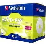 Диск CD-RW Verbatim (0.68359375Гб, 12x, jewel case, 10)