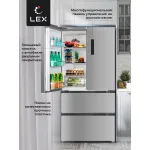 Холодильник Lex LFD575IxID (No Frost, A++, 3-камерный, объем 510:363/147л, инверторный компрессор, нержавеющая сталь)