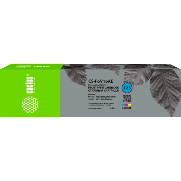 Чернильный картридж Cactus CS-F6V16AE (многоцветный; 9стр; HP DeskJet 2130)