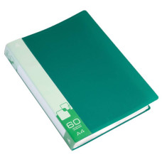 Папка Бюрократ -BPV60GRN (A4, пластик, толщина пластика 0,7мм, карман торцевой с бумажной вставкой, зеленый) [BPV60GRN]
