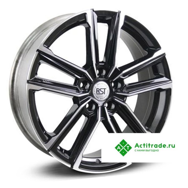 RST R078 R18/7J PCD 5x108 ET 23 ЦО 60,1 черный с полированной лицевой поверхностью