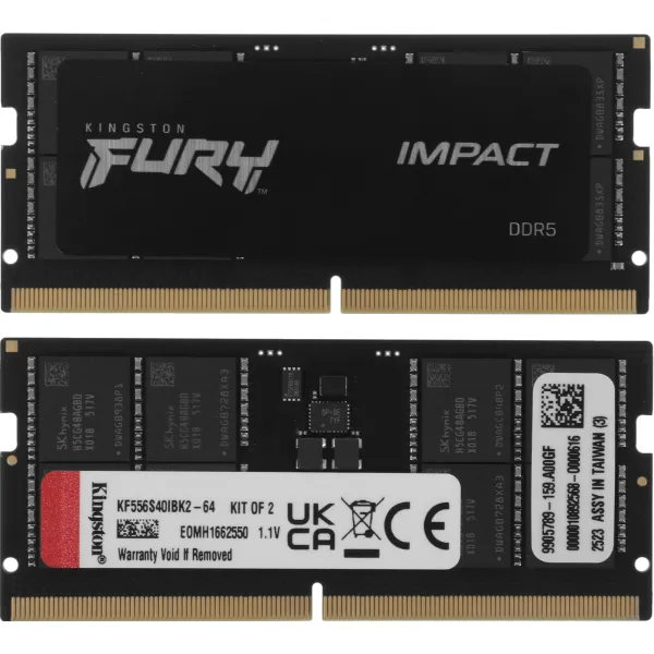 Память SO-DIMM DDR5 2x32Гб 5600МГц Kingston (44800Мб/с, CL40, 262-pin)