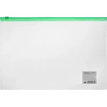 Бюрократ -BPM4AGRN (A4+, полипропилен, толщина пластика 0,15мм, молния зеленый)