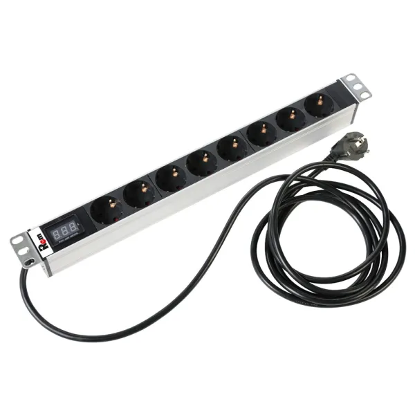 Блок распределения питания ЦМО R-16-8S-AM-440-3 (16А, горизонтальное, 8xSchuko, базовые, Schuko, 3м)