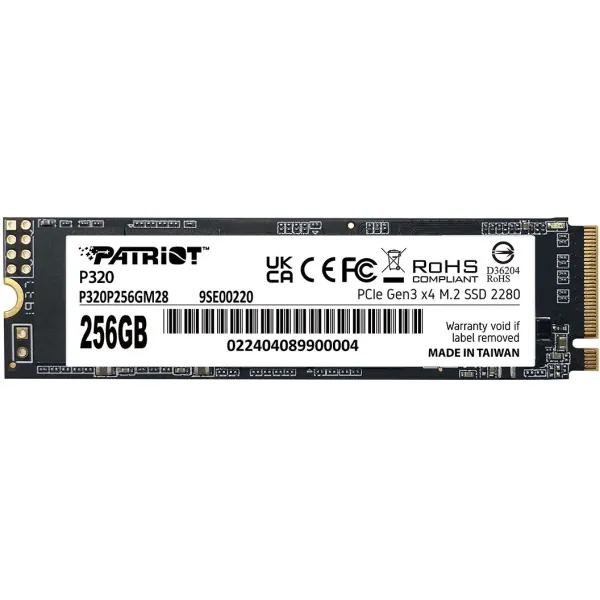 Жесткий диск SSD 256Гб Patriot (2280, 2200/1200 Мб/с, 256Мб)