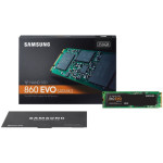 Жесткий диск SSD 250Гб Samsung 860 EVO (M.2, 550/520 Мб/с, 88000 IOPS, SATA 3Гбит/с, 512Мб, для ноутбука и настольного компьютера)