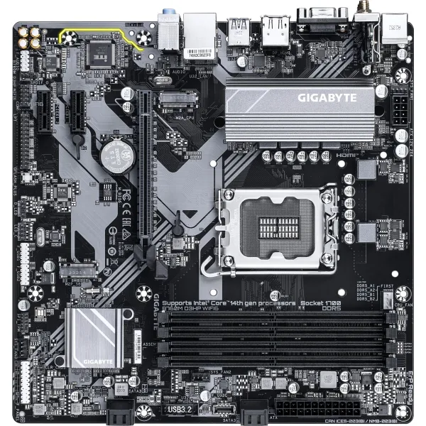 Материнская плата Gigabyte B760M D3HP WIFI6 (SocketLGA1700, 4xDDR5, microATX, RAID SATA: 0,1,15,5)