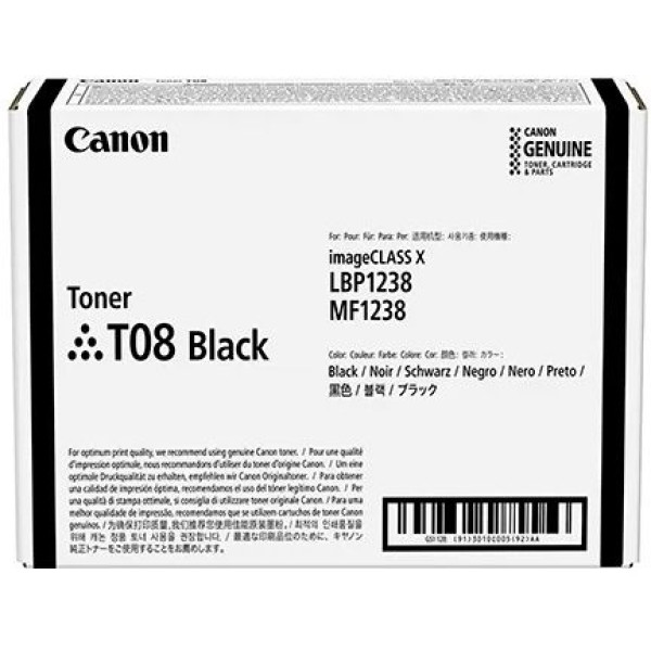 Картридж Canon T08 Black (3010C006) (черный; 11000стр; Canon i-SENSYS X 1238i, 1238iF, 1238P, 1238Pr)