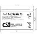 Батарея CSB UPS123607F2 (12В, 7,5Ач)