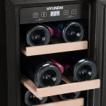 Винный шкаф с открытой панелью Hyundai HBWC 0831 SU (G, 1-камерный, объем 56:56л, 29.5x82x57см, черный)