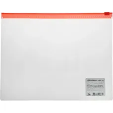 Бюрократ BPM5ARED (A5, полипропилен, толщина пластика 0,15мм, молния красный)