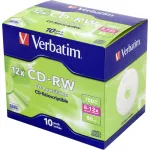 Диск CD-RW Verbatim (0.68359375Гб, 12x, jewel case, 10)