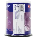 Диск DVD+R Verbatim (4.7Гб, 16x, cake box, 100)
