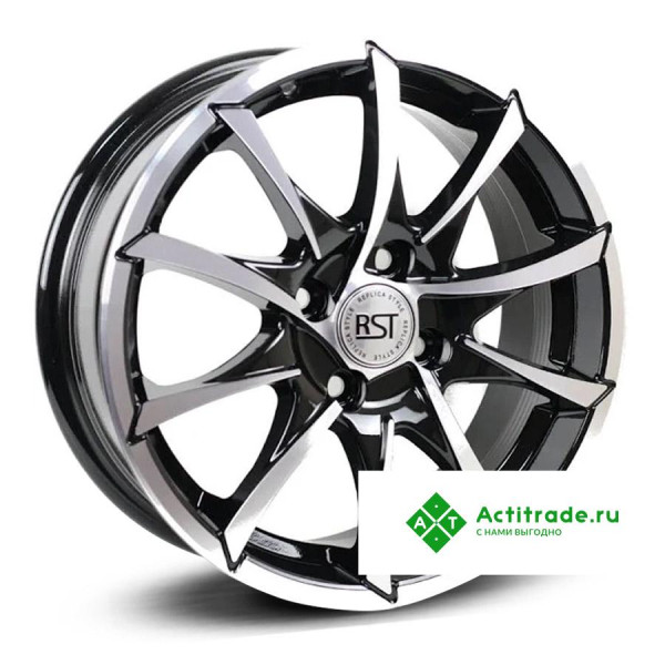 RST R035 R15/6J PCD 4x100 ET 50 ЦО 60,1 черный с полированной лицевой поверхностью