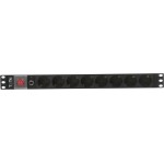 Блок распределения питания LANMASTER TWT-PDU19-10A8P-1.8 (10А, горизонтальное, 8xSchuko, базовые, Schuko, 1,8м)