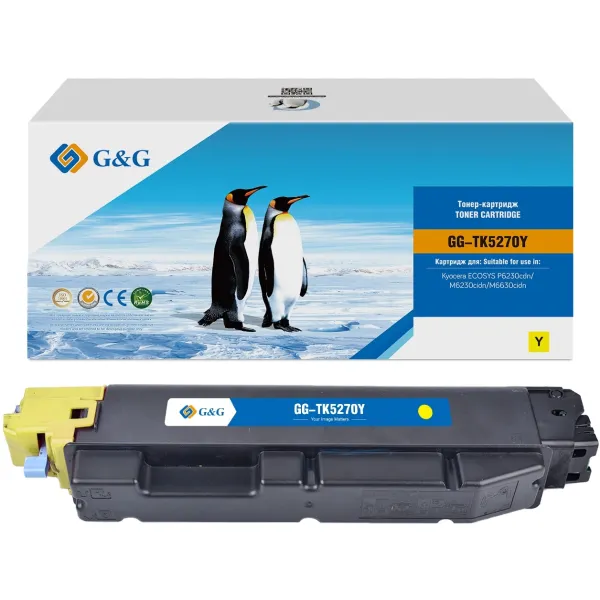 Тонер-картридж G&G GG-TK-5270Y (желтый; 6000стр; ECOSYS P6230cdn, M6230cidn, M6630cidn)