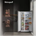 Холодильник Weissgauff WSBS 500 Inverter (No Frost, A+, 2-камерный, Side by Side, инверторный компрессор, серый)
