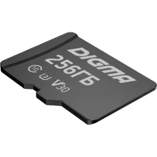 Карта памяти microSDXC 256Гб Digma (Class 10, 90Мб/с, UHS-I U3, адаптер на SD) [DGFCA256A03]