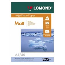 Фотобумага Lomond 0102085 (A4, 205г/м2, для струйной печати, односторонняя, матовая, 50л)