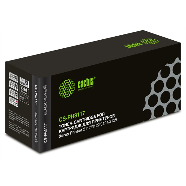 Тонер-картридж Cactus CS-PH3117 106R01159 (черный; 3000стр; Phaser 3117, 3122, 3124, 3125)
