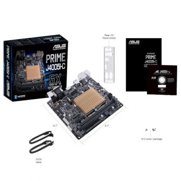 Материнская плата ASUS PRIME J4005I-C (Нет (SOC), 2xDDR4 DIMM, mini-ITX)