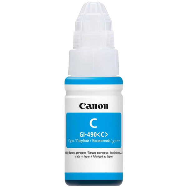 Чернильный картридж Canon GI-490C (голубой; 70стр; Pixma G1400, 2400, 3400)