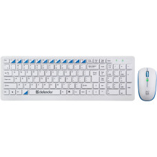 Клавиатура и мышь DEFENDER Skyline 895 Nano White USB (радиоканал, классическая мембранная, 107кл, светодиодная, кнопок 4, 2000dpi) [45895]