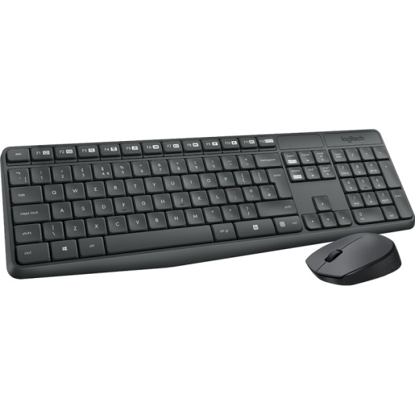 Клавиатура и мышь Logitech MK235 Wireless Keyboard and Mouse Black USB (классическая мембранная, 101кл, светодиодная, кнопок 2)