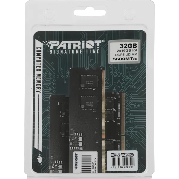 Память DIMM DDR5 2x16Гб 5600МГц Patriot (44800Мб/с, CL46, 288-pin)