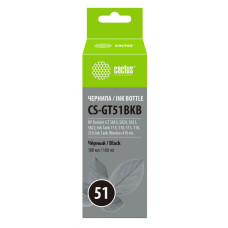 Чернила Cactus CS-GT51BKB (черный; 100мл; DeskJet GT 5810, 5820, 5812, 5822) [CS-GT51BKB]