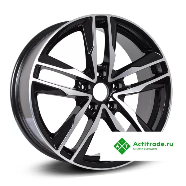RST R128 R18/7.5J PCD 5x108 ET 47 ЦО 60,1 черный с полированной лицевой поверхностью