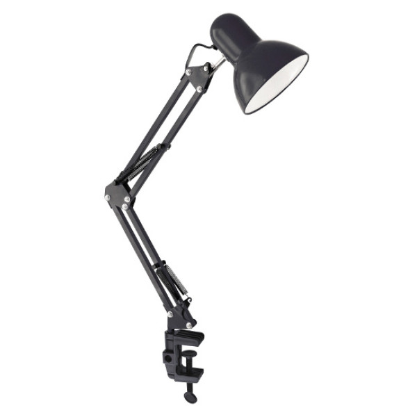 Настольная лампа Ultraflash UF-312P С02(лампа накаливания, от сети, 60Вт, на струбцине, черный)